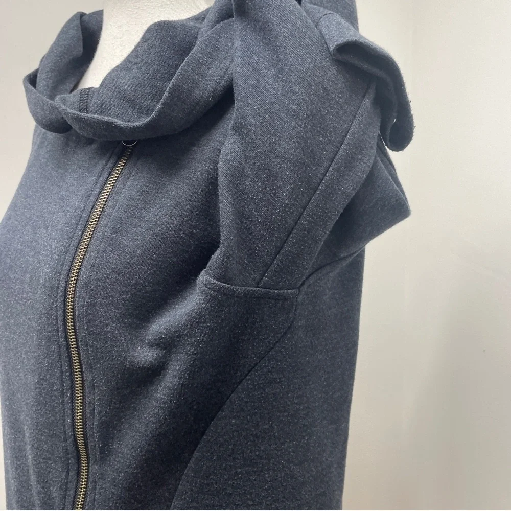 Women's Asymmetrical Zip Gray Jacket - Picture 8 of 16